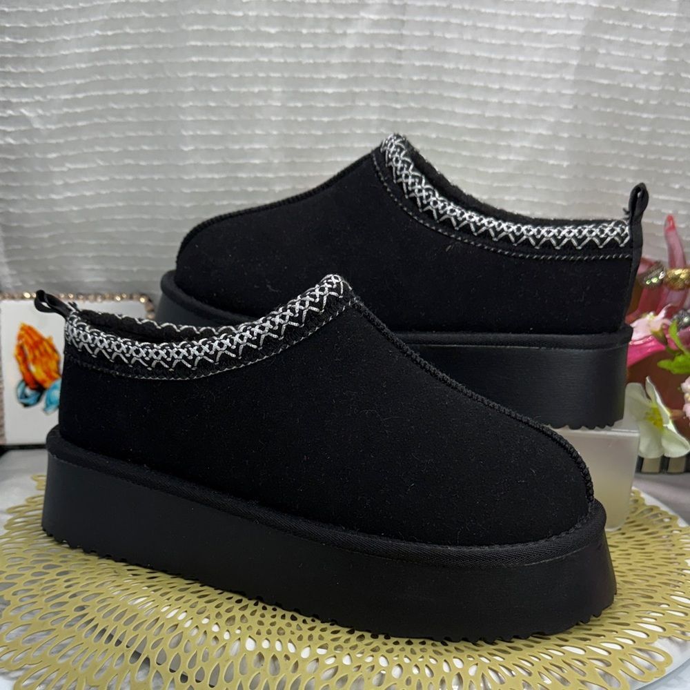 (Z3) New women's platform Clog, short mini boots with fleece lining, Sz 41/9 US - Picture 2 of 10